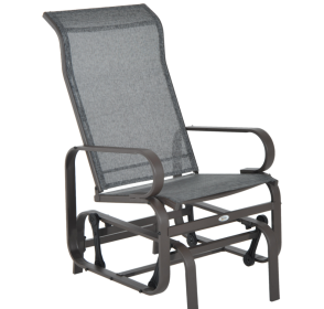 Gliding Rocking Chair, Patio Swinging Chair With Smooth Rocking Arms And Lightweight Construction For Patio Backyard, Gray