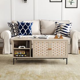 Elegant Veener Weaving Design Coffee Table