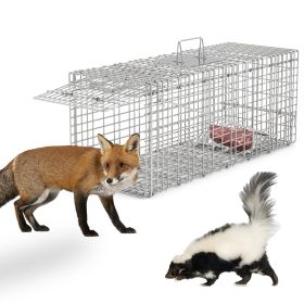 1Pc Humane Cat Trap Cage Catch Release Live Animal Rodent Cage Collapsible Galvanized Wire For Raccoons Beavers Groundhogs Foxes Armadillos Fedex Ship