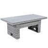 Outdoor Furniture Set Patio Rattan Furniture Set with an Adjustable Table, Recliners with Extendable Side Tables, and Two Ottomans For Patio, Lawn, Ba
