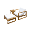 U_STYLE Acacia Wood Outdoor Lounge Set - Chair & Ottoman, Perfect for Patios, Balconies, and Gardens