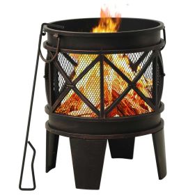 Rustic Fire Pit with Poker ��16.5"21.3" Steell