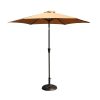 8.8 feet Outdoor Aluminum Patio Umbrella, Patio Umbrella, Market Umbrella with 33 pounds Round Resin Umbrella Base, Push Button Tilt and Crank lift, T