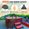 VEVOR Hot Tub Handrail, 360 Rotatable Spa Side Handrail with 35"-57" Adjustable Height, Rust-proof Aluminum Spa Step Hot Tub Hand Rail with Slide-Unde
