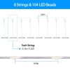 Patio Umbrella Lights 8 Lighting Mode Waterproof Parasol Timer Lamps W/ Remote Controller 104 LED 8 Bundles Warm White