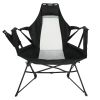 Hammock Camping Chair, Folding Portable Rocking Chair, Aluminum Alloy Adjustable Back Swinging Chair with Pillow Cup Holder, Recliner with Carry Bag f