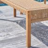 Mauricio Golden Oak Acacia Wood Mixed Strapped Rattan Garden Bench