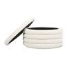 Fuji 36" Round Upholstered Storage Cocktail Ottoman, Ivory White Boucle