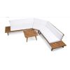 HILLCREST V Shaped 4-Piece Sofa Set-WHITE