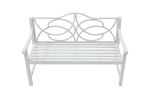 Outdoor Garden Patio Bench,Iron Metal Steel Frame Park Bench with Backrest and Armrest, Slatted Seat for Park, Yard & Porch, Balcony, Accommodates 2-3