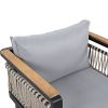 4 Pieces Outdoor Sectional Sofa Set 5-person Patio Seating Group with Cushions and a Coffee Table for Patios, Gardens, or Balcony, Grey