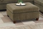 Contemporary 1pc OTTOMAN Tan Color Chenille Fabric Modular Corner wedge Sofa Living Room Furniture