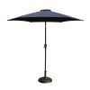 8.8 feet Outdoor Aluminum Patio Umbrella, Patio Umbrella, Market Umbrella with 33 pounds Round Resin Umbrella Base, Push Button Tilt and Crank lift, N
