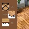 10pcs Interlocking Patio Deck Tiles 11.8 x 11.8in Wood Floor Tiles Outdoor Flooring for Patio Garden Deck Poolside