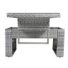 Outdoor Furniture Set Patio Rattan Furniture Set with an Adjustable Table, Recliners with Extendable Side Tables, and Two Ottomans For Patio, Lawn, Ba