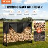 VEVOR 4.3FT Outdoor Firewood Rack with Cover, 52x14.2x46.1 in, Heavy Duty Firewood Holder & 600D Oxford Waterproof Cover for Fireplace, Patio, Indoor/