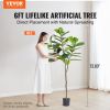 VEVOR Artificial Fiddle Leaf Fig Tree, 6 FT, Secure PE Material & Anti-Tip Tilt Protection Low-Maintenance Faux Plant, Lifelike Green Fake Potted Tree