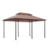 Outsunny 10' x 13' Patio Gazebo, Outdoor Gazebo Canopy Shelter with Curtains, Vented Roof, Steel Frame for Garden, Lawn, Backyard and Deck, Khaki